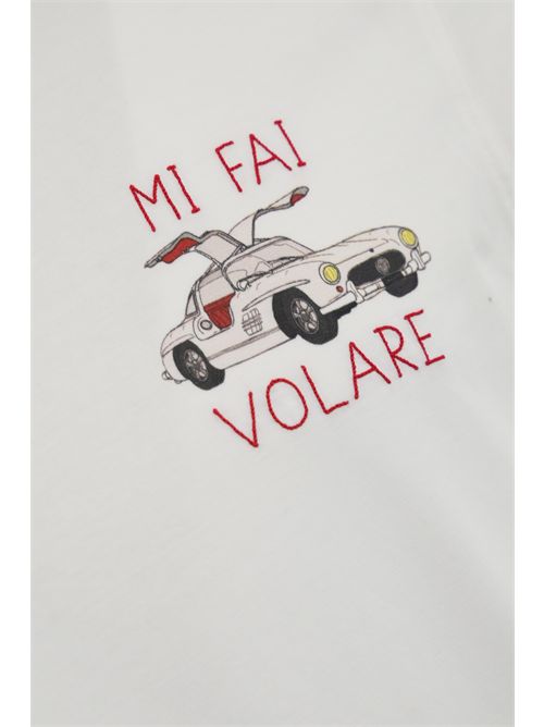 T-shirt con stampa e ricamo Mi Fai Volare Mc2 Saint Barth | TSHIRT MAN04986H CAR VOLARE 01N EMB